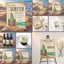 A Little Surfer Vintage Baby Shower Collection