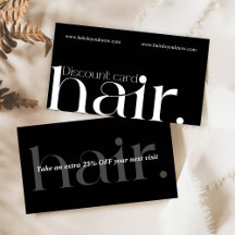 Boho Black White Hair Salon Cards 1