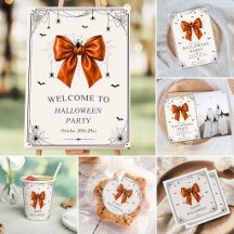  Halloween Orange Bow