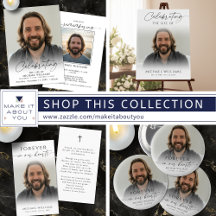 Minimal Celebration of Life Funeral Photo (BL-M4)