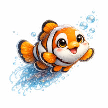 Happy Clownfish Tropical Sea Life Illustration