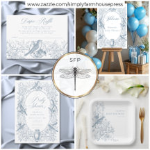 Elegant Blue Chinoiserie Nature Birds Baby Shower