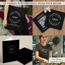 White Logo on Black Minimalist Business Products