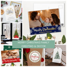 Holiday Merry Christmas Family Greeting & Decor
