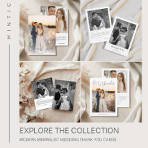 Modern Minimalist Wedding Thank You Cards 