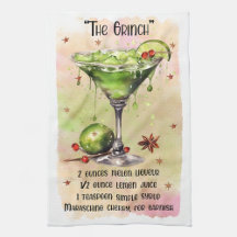 Cute Christmas Drink Recipes Kitchen Towels