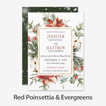 Red Poinsettia and Evergreens Wedding Suite