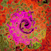 Hot Pink Groovy Abstract Retro Liquid Swirl