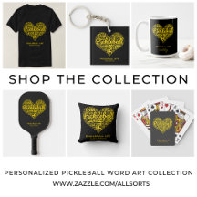 Pickleball Word Art Typography Gifts Collection