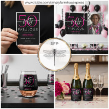 Minimal Modern Fifty and Fabulous Birthday