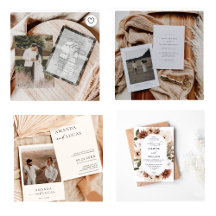 Modern Pretty Floral & Vintage Wedding Invitations