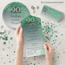 Elegant Green Glitter   90th Birthday Suite
