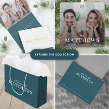 Stylish Christmas Couple   Teal Blue