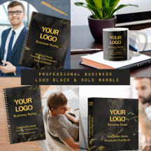 Professional Business Logo - Black and Gold Marble