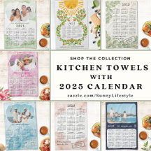 2025 Calendar Kitchen Towels