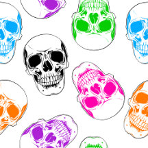 Tossed Neon Halloween Skulls 