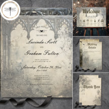 Gothic Moody Scenes Vintage Cream & Black Wedding