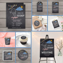 Chalkboard Ice Cream Scoop Drawing Baby Shower