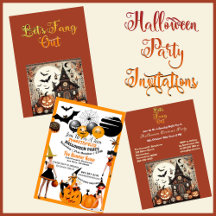 Halloween Spooky Scary Quirky Party Invitations