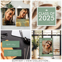 Modern Bold Sage Green Graduation Party