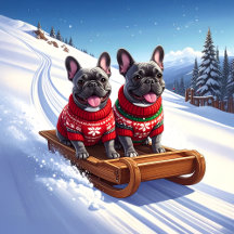 French Bulldog Sled Ride