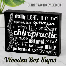 Chiropractic Wooden Box Signs