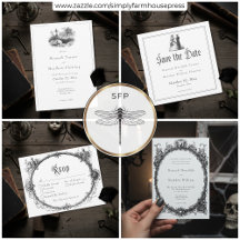 Elegant Vintage Gothic Black Toile Wedding