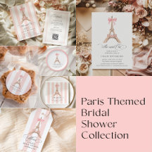 Coquette Eiffel Tower Pink Bow Paris Bridal Shower