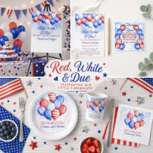 Red White & Due Baby Shower Collection