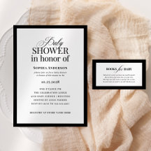 Classic Luxe   Elegant Black and White Baby Shower