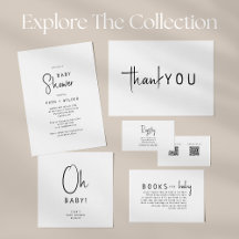 Simple Modern Neutral Baby Shower Collection