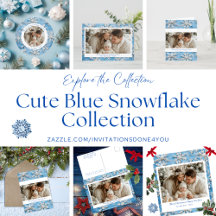 Cute Elegant Blue Christmas Snowflake Collection