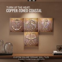 Copper Metallic Iridescent Marine Life Tiles