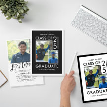 Modern Black & White Class Of 25 Graduation Suite