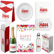 Happy Mothers Day Typography, Hearts, Flowers