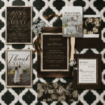 Rustic Copper Brown Botanical Wedding Collection
