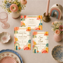Modern Mid Century Geometric Wedding