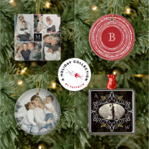 ALL FAMILY PHOTO MODERN CUSTOM CHRISTMAS ORNAMENTS