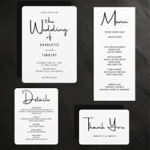 Black & White Minimalist Script Wedding Collection