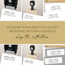 Modern Script Wedding Return Address Collection