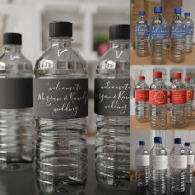 Wedding Wine and Water Bottle Labels
