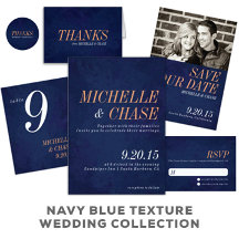 Wedding Invitation, Navy Blue Texture