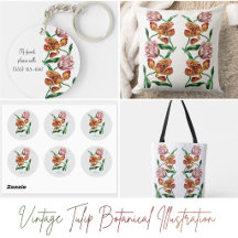 Vintage Tulip Botanical Illustration