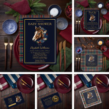 Preppy Equestrian Foal Floral Boy Baby Shower