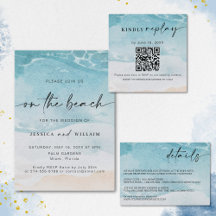 Watercolor Beach Ocean Wedding