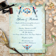 Azure Baroque Hummingbird Mexican Wedding Suite