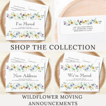 Watercolor Wildflower Moving Announcements 