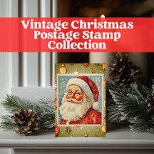 Vintage Christmas Postage Stamp Collection