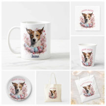 Easter - Jack Russell - Eggs and Flowers