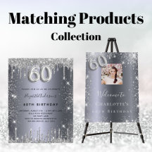 60th birthday - silver glitter (dark)